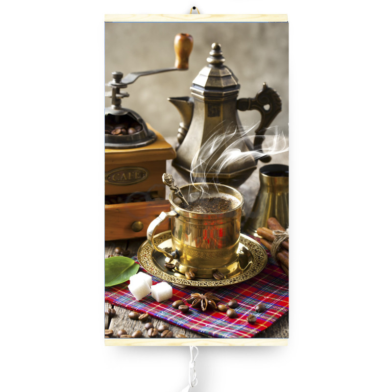 Infravärmepanel - flexibel värmepanel 430W TRIO mönster 5 kaffe, dimensioner 100x57cm med reglerare.