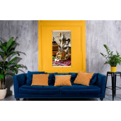 Infravärmepanel - flexibel värmepanel 430W TRIO mönster 5 kaffe, dimensioner 100x57cm med reglerare.