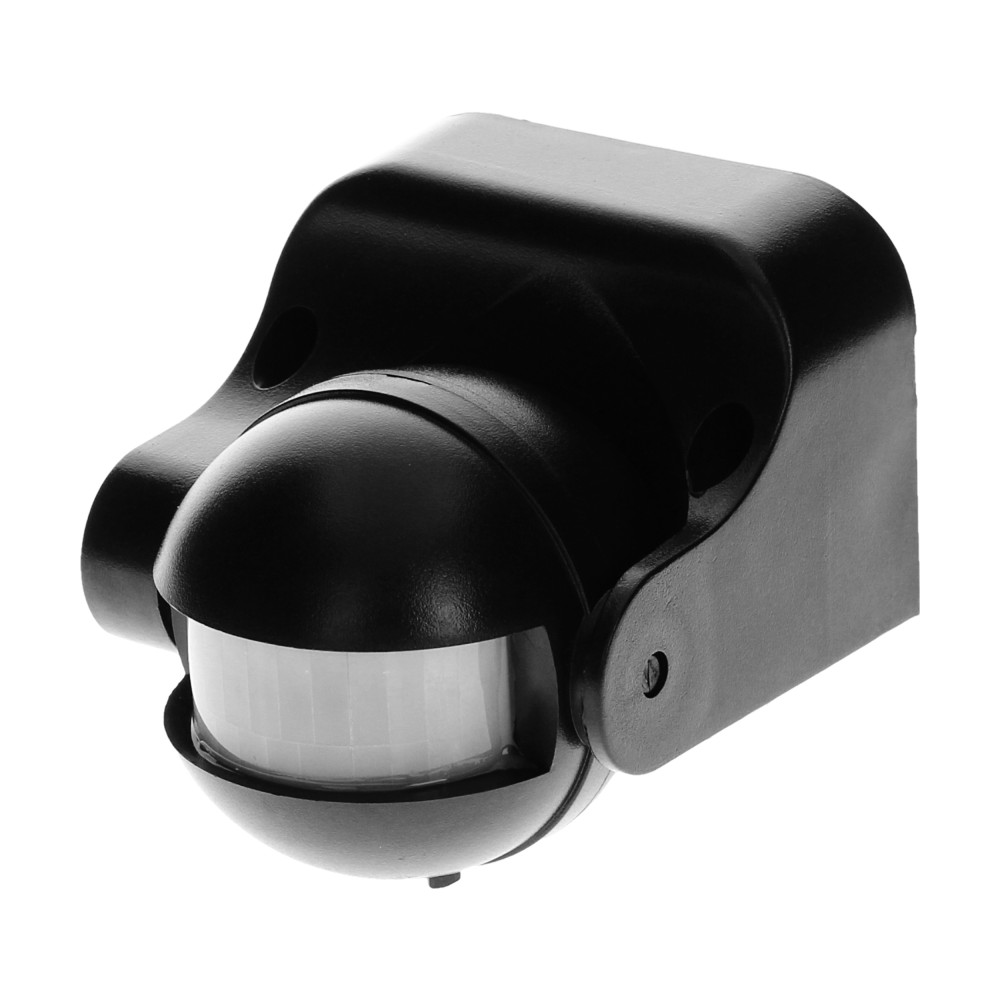 Rörelsesensor 180 grader, vertikal justering, IP44, 1200W, svart Rörelsesensor 180 grader, vertikal justering, IP44, 1200W, svart