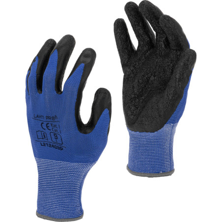 Latexhandskar svart-blå, l212408p, 12 par, '8', CE, Lahti