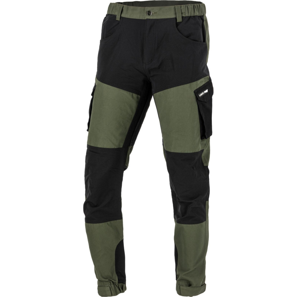 Spodnie z elementami stretch zielono-czarne, '3xl', ce,lahti