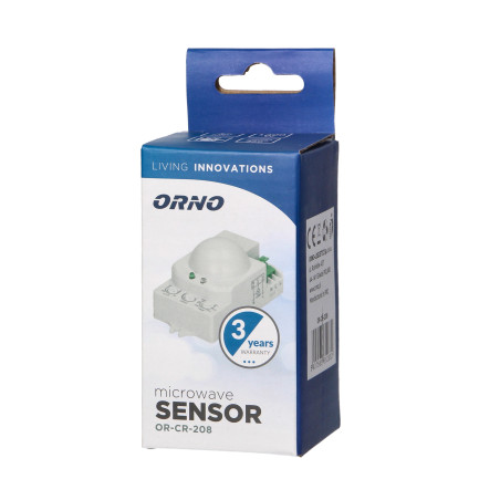 Mikrovågsrörelsesensor, 360 grader, IP20, 1200W