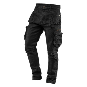 Spodnie robocze 5-kieszeniowe DENIM, czarne, rozmiar S