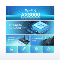TP-LINK Dubbelbandig, gigabit WiFi 6 AX3000-router TL-ARCHER AX55