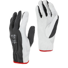 Handskar av getskinn. Grå l273209p, kort, '9', ce, lahti