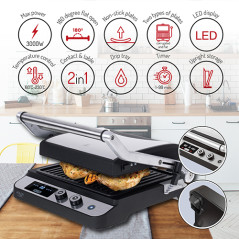 AD 3059 Elektrisk grill med LED 2-i-1