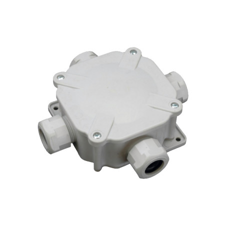 Vattentät burk IP67 / 4 kabelgenomföringar / 144x144