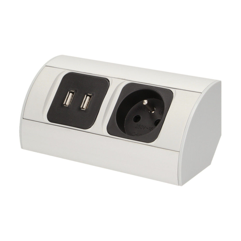 Möbeluttag 1x2P+Z, 2xUSB Möbeluttag 1x2P+Z, 2xUSB