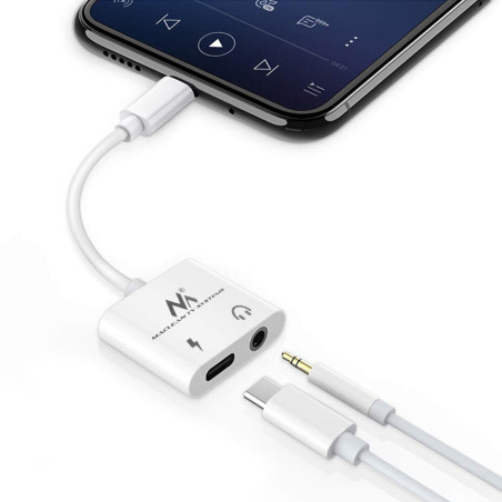 Adapter USB Type-C - 3,5 mm minikontakt med Power Delivery (PD) 30W från Maclean, MCTV-848.