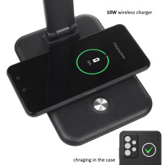 Skrivbordslampa LED Maclean, max. 9W, 220-240V AC, färgändringsmöjlighet, dimbar, trådlös laddning, 450lm, MCE616 B