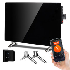 Glasvärmepanel Maclean, 600W infraröd, timer, fjärrkontroll, termostat, WiFi Tuya, svart färg, 55x100cm, MCE536 |…