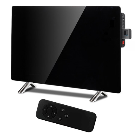 Glasvärmepanel Maclean, 600W infraröd, timer, fjärrkontroll, termostat, WiFi Tuya, svart färg, 55x100cm, MCE536