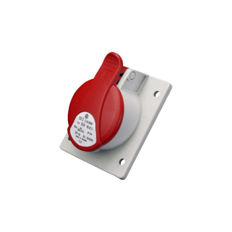 Kryssad infällt vägguttag med dosa 16A/5P, IP44