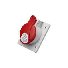 Kryssad infällt vägguttag med dosa 16A/5P, IP44