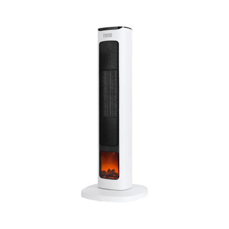 Termisk kolonnfläkt PTC Teesa med eldstadsimitationsfunktion.