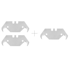 Kniv med trapez- och krokblad, metallkropp, 6 blad