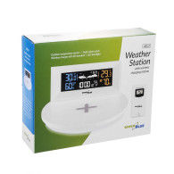 Trådlös väderstation med trådlös/induktiv laddare från GreenBlue, klocka, alarm, kalender, extern sensor, GB213.