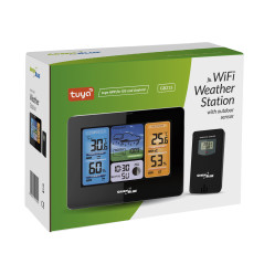 Väderstationen WiFi GreenBlue, kompatibel med TUYA, extern sensor, kalender, väderprognos, barometer, GB215. | HandlaSmidigt.se