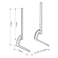 Universell TV-stativ, Maclean TV-fötter, max. belastning 50 kg, max. VESA 800x500, för TV 32-70 tum, MC-954