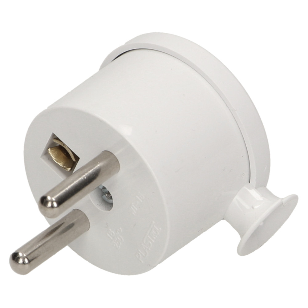 Wtyczka kątowa 2P+Z MINI, biała Wtyczka kątowa 2P+Z MINI, biała