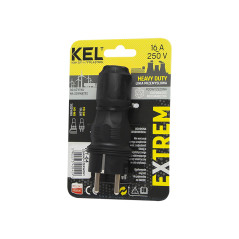 98-242- Kontaktdon WT-54 rak svart vattentät IP54