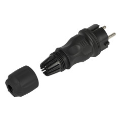 98-242- Kontaktdon WT-54 rak svart vattentät IP54