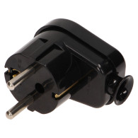 Vinkelkontakt 2P+Z Schuko, svart