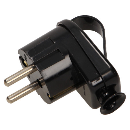 2634- Hörnkontakt wt-16u/z svart med öron uni-schuko