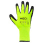 Arbetshandskar fodrade, nylon belagd med latex, 4142X, storlek 9