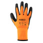 Arbetshandskar fodrade, polyester belagda med latex, 2242X, storlek 10