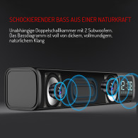 AD 1191 Soundbar-högtalare med väckarklocka