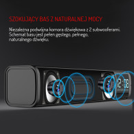 AD 1191 Soundbar-högtalare med väckarklocka