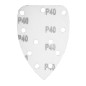 Slipande papper med kardborreband Delta 140 x 140 x 80 mm, K40, 5 st, med hål