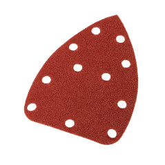 Slipande papper med kardborreband delta 140 x 140 x 80 mm, K80, 5 st, med hål | HandlaSmidigt.se