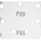 Slipande papper med kardborreband delta 140 x 140 x 80 mm, K80, 5 st, med hål
