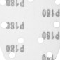 Slipande papper med kardborreband Delta 140 x 140 x 80 mm, K180, 5 st, med hål
