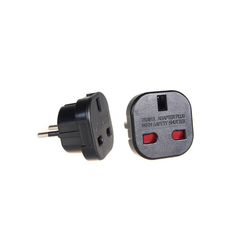 MCE72 Adapter UK-uttag till EU-kontakt svart