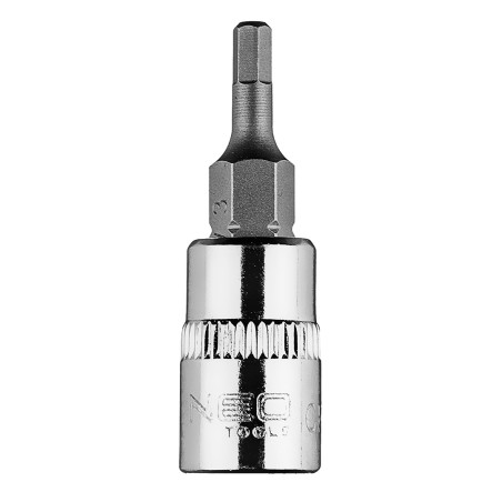 Hexagonal ändstycke H3 på 1/4' fäste, kort, 37 mm