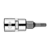 Hexagonal ändstycke H3 på 1/4' fäste, kort, 37 mm