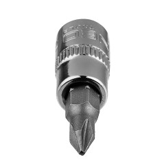 Spetsen på skruvmejsel PH1 på en 1/4-tums fäste, kort, 37 mm.