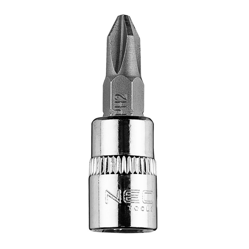 Spetsen på skruvmejseln PH2 på en 1/4-tums fäste, kort, 37 mm.