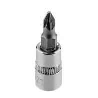 Końcówka wkrętakowa PZ1 na nasadce 1/4', krótka, 37 mm