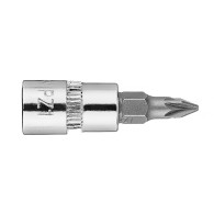 Końcówka wkrętakowa PZ1 na nasadce 1/4', krótka, 37 mm