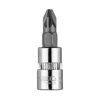 Końcówka wkrętakowa PZ2 na nasadce 1/4', krótka, 37 mm