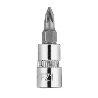 Końcówka wkrętakowa PZ1 na nasadce 1/4', krótka, 37 mm