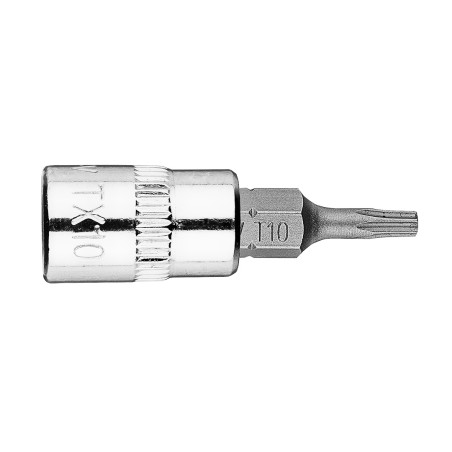 Spetsen TORX TX10 på en 1/4-tums fäste, kort, 37 mm.