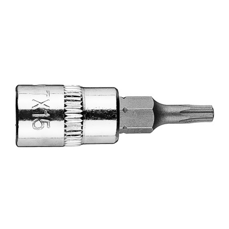 Spetsen TORX TX15 på en 1/4-tums hylsa, kort, 37 mm