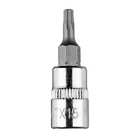 Spetsen TORX TX15 på en 1/4-tums hylsa, kort, 37 mm