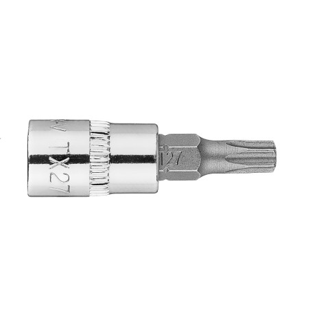Spetsen TORX TX27 på en 1/4-tums fäste, kort, 37 mm.