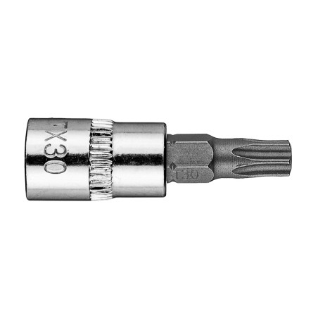 Spetsen TORX TX30 på en 1/4-tums fäste, kort, 37 mm.